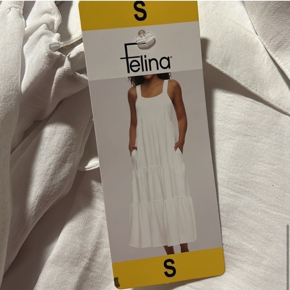 NWT Felina Women's Tiered Maxi white Dress White M S L XS - Picture 8 of 9
